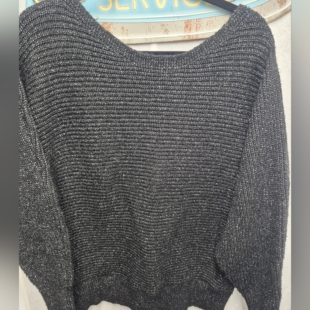 Black Sparkle Knit Sweater
